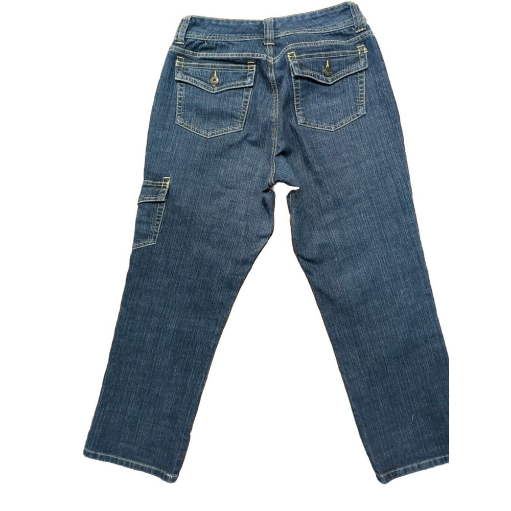 Jeanstar Size 8 Capri Medium Wash Blue Jeans Pants straight leg 32" W High Waist - Picture 8 of 16
